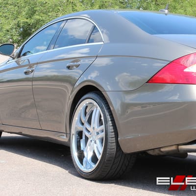 20 inch Staggered Concept One RS-55 Silver w/ Machined Face (Chrome Lip) on 2008 Mercedes CLS550 w/ Specs