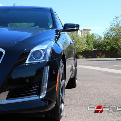 20 inch Staggered Vertini Dynasty Slate Grey on 2016 Cadillac CTS-Vsport w/ Specs