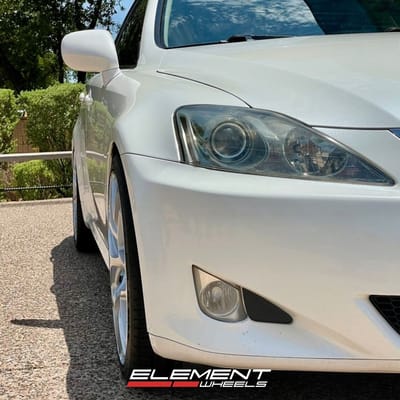 19 Inch Staggered MRR GF9 in Machine Silver on a 2006 Lexus IS350