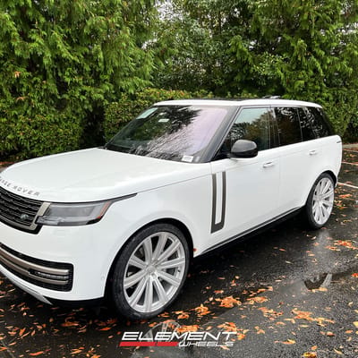 24 inch Avant Garde Vanguard Silver Machined on a 2023 Land Rover Range Rover