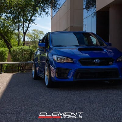 19 Inch Ace Alloy AFF10 in Gold W/ Machined Lip on a 2019 Subaru STI