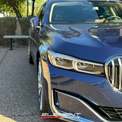 20 inch Staggered Lexani Pegasus Chrome on a 2021 BMW 7 Series