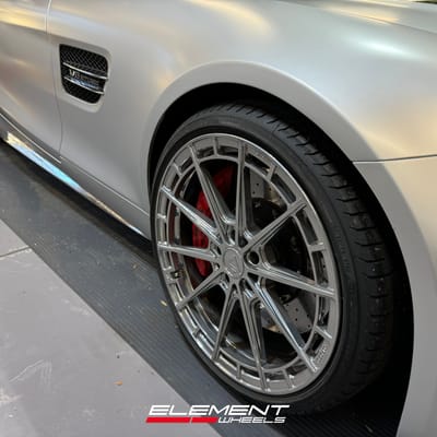 Staggered 20 Variant Wheels Aure in Chrome Powdercoat  on a 2018 Mercedes- Benz AMG GT-C