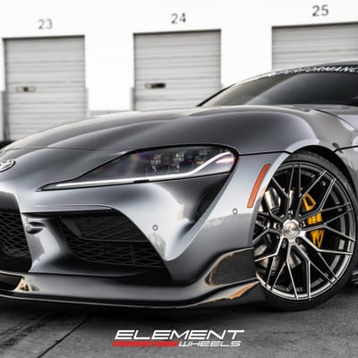 Staggered 20 Inch Avant Garde M520R in Dark Graphite Metallic on a 2020 Toyota Supra