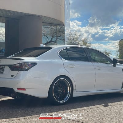 20 inch Staggered Variant SFC-3P in Satin Black on a 2016 Lexus GS-F