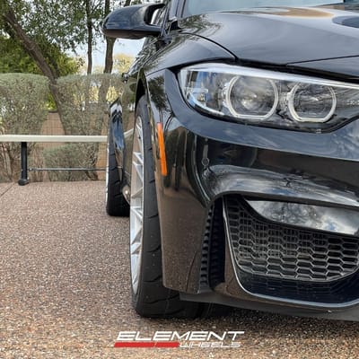 19 inch Staggered Variant Maxim in Gloss Raw Milled on a 2018 BMW M3 Competition