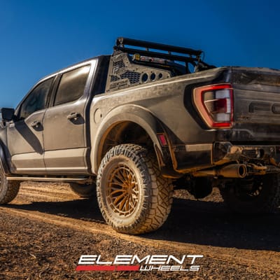 20 Inch Ferrada Wheels Forge8 FTR12 in Obsidian Black on a 2024 Ford F150 Raptor R