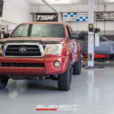 17 Inch TRD Replica Wheel TR1 in Satin Black on a 2008 Toyota Tacoma 4WD/Prerunner