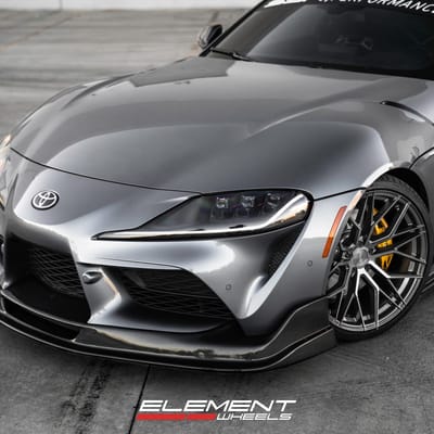 Staggered 20 Inch Avant Garde M520R in Dark Graphite Metallic on a 2020 Toyota Supra