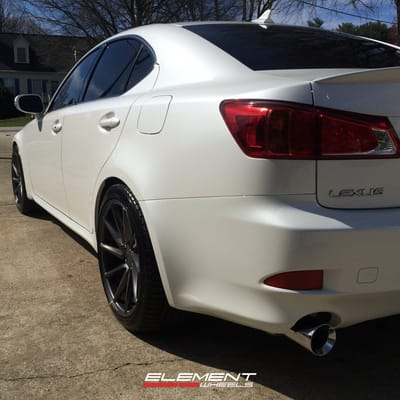 19 inch Staggered Vossen CVT Gloss Graphite (True Directional) on 2009 Lexus IS250 w/ Specs