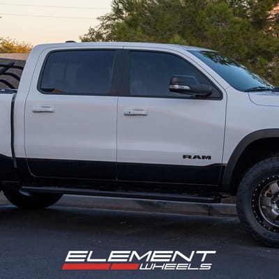 20 inch Fuel Off-Road Podium Anthracite w/ Black Lip D619 on a 2019 Ram 1500 Rebel 4WD