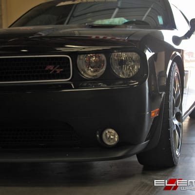 20 in staggered Verde V44 Empire Matte Graphite on a 2012 Dodge Challenger R/T w/ specs
