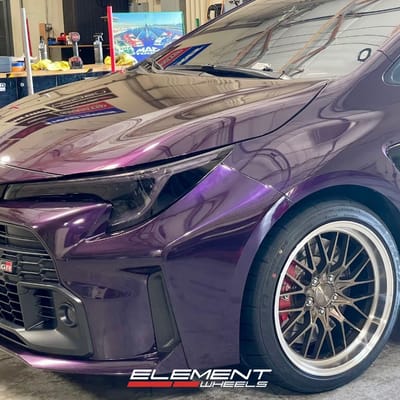 18 inch Ace Alloy AFF04 in Bronze w/ Machined Lip on a 2023 Toyota GR Corolla