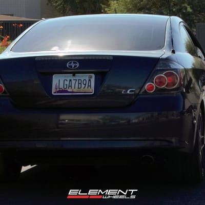 18 Inch Helo He912 Gloss Black on a 2008 Scion TC