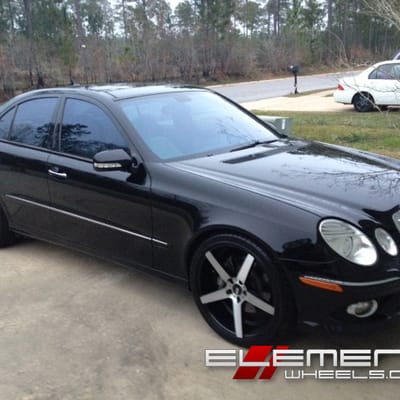 XO Miami Black/Brushed on Mercedes E350 w/ Specs