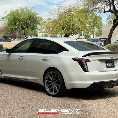 20 inch Staggered Avant Garde AGL74 in Gloss Gunmetal on a 2023 Cadillac CT5-V Blackwing