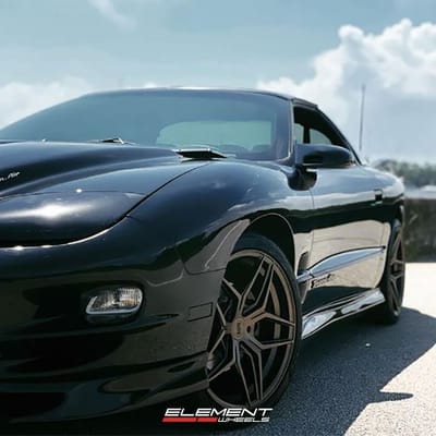 19 inch Staggered Variant Xenon Custom Satin Bronze on a 2002 Pontiac Firebird Trans Am WS6