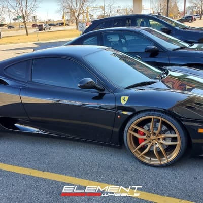 20 inch Staggered Variant Krypton in Brushed Monaco Copper on a 2003 Ferrari 360 Modena