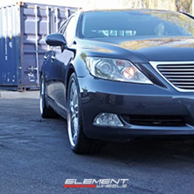 22 in staggered XIX X15 Silver w/machined Face (Chrome Stainless Steel Lip) on a 2007 Lexus LS460 w/ Specs