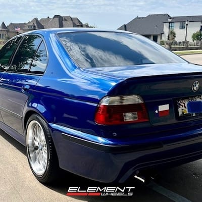 Staggered 18 Inch MRR GT1 Hyper Silver on a 2001 BMW M5