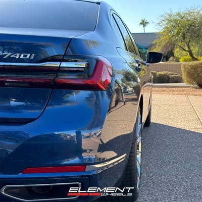 20 inch Staggered Lexani Pegasus Chrome on a 2021 BMW 7 Series