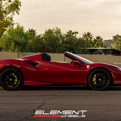 20 Inch Staggered Variant Krypton in Matte Black on a 2021 Ferrari F8 Spyder
