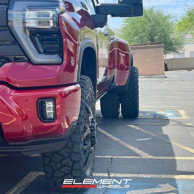 22 inch Hostile H402 Diablo in Asphalt on a 2024 Chevrolet Silverado 3500HD Dually