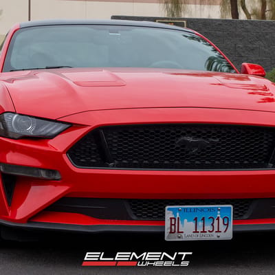 20 inch Staggered XO Madrid Matte Black w/ Milled Spoke & Brushed Tinted Face on a 2018 Ford Mustang