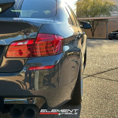 20 inch Staggered Variant Aure Raw Milled w/ Clear on a 2013 BMW 535i