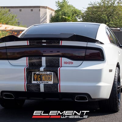 20 inch Staggered Foose Impala Gloss Black F169 on a 2013 Dodge Charger RT