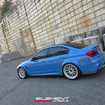 20 Staggered Fifteen52 Holeshot RSR in Radiant Silver on a 2018 BMW M3