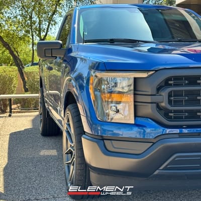 24 inch MOMO Salerno 6 Satin Anthracite on a 2023 Ford F-150