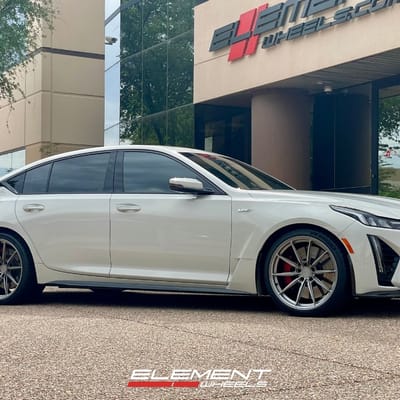 20 inch Staggered Avant Garde AGL74 in Gloss Gunmetal on a 2023 Cadillac CT5-V Blackwing