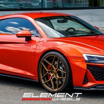 Staggered 20 Inch Rohana RFX11 Brushed Bronze on a 2021 Audi R8