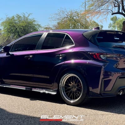 18 inch Ace Alloy AFF04 in Bronze w/ Machined Lip on a 2023 Toyota GR Corolla
