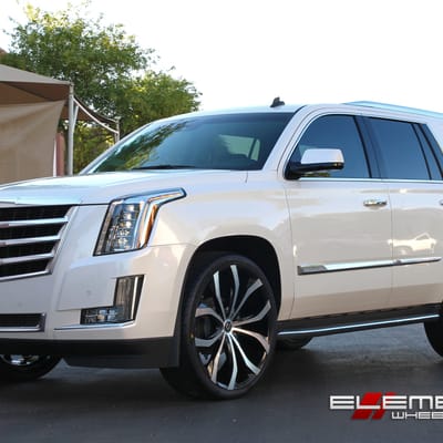 26x10 Lexani Lust Black/Machined on 2015 Cadillac Escalade w/ Specs
