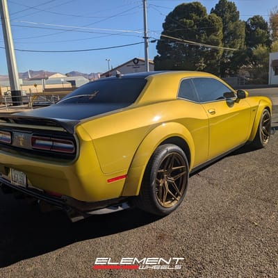 20 inch Variant Zeno in Gloss Bronze on a 2022 Dodge Challenger (Factory Widebody)