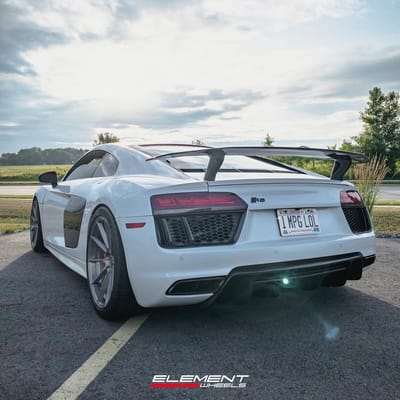 20 inch Staggered Variant Argon Brushed Titanium on a 2017 Audi R8