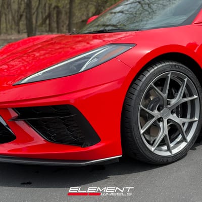 19/20 inch Staggered MRR FS06 in Gloss Gunmetal on a 2024 Chevrolet Corvette C8 Stingray