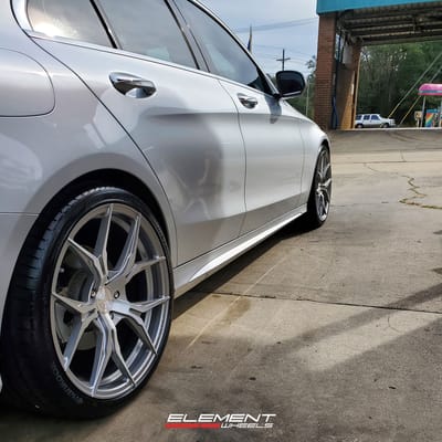 20 inch Staggered Rohana RFX5 Brushed Titanium on a 2015 Mercedes C300 Sport 2WD