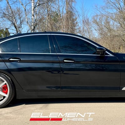 20 inch Staggered Ace Alloy AFF06 in Liquid Silver Machined Lip on a 2018 BMW 540I