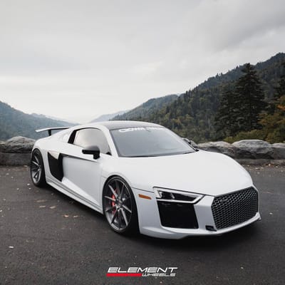 20 inch Staggered Variant Argon Brushed Titanium on a 2017 Audi R8