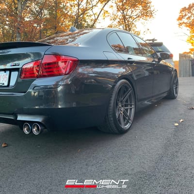 20 inch Staggered Ferrada Forge-8 FR6 Matte Graphite on a 2013 BMW M5