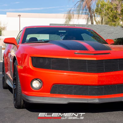 20 inch Staggered MRR M228 Camaro Z28 Replica Wheels Gloss Black on a 2010 Chevrolet Camaro SS