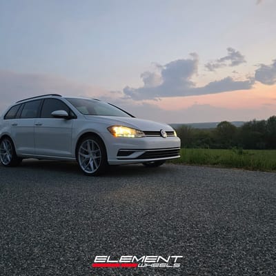 19 inch Rotiform FLG Gloss Silver on 2019 VW Golf Sportwagen