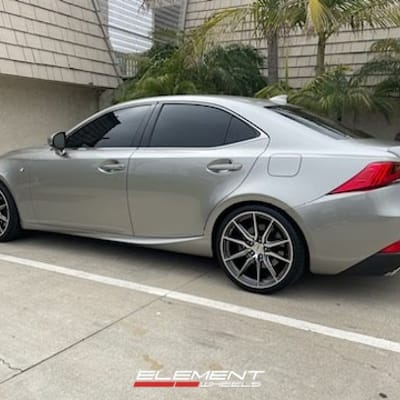 19 inch Staggered Vossen HF-3 Gloss Graphite Polished on a 2022 Lexus IS350 F-Sport