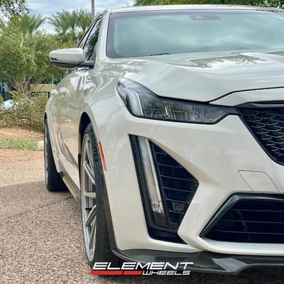 20 inch Staggered Avant Garde AGL74 in Gloss Gunmetal on a 2023 Cadillac CT5-V Blackwing
