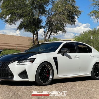 20 inch Staggered Variant SFC-3P in Satin Black on a 2016 Lexus GS-F