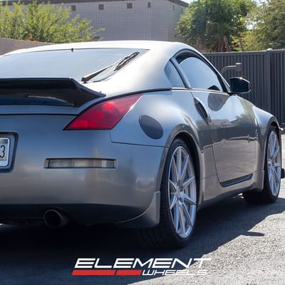 20 inch Varro VD10 Matte Silver Brushed Face on a 2003 Nissan 350Z (Base)