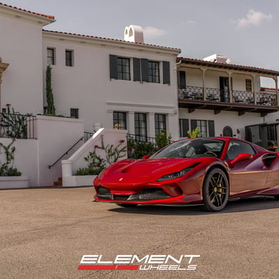 20 Inch Staggered Variant Krypton in Matte Black on a 2021 Ferrari F8 Spyder